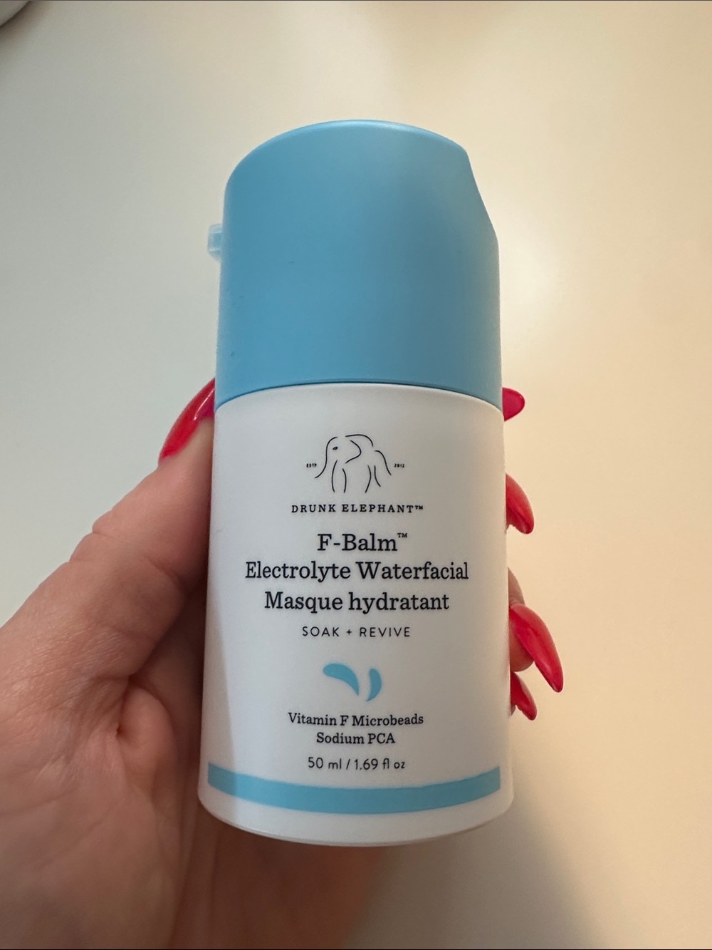 Drunk Elephant F-Balm Electrolyte Waterfacial - Light Blue & White